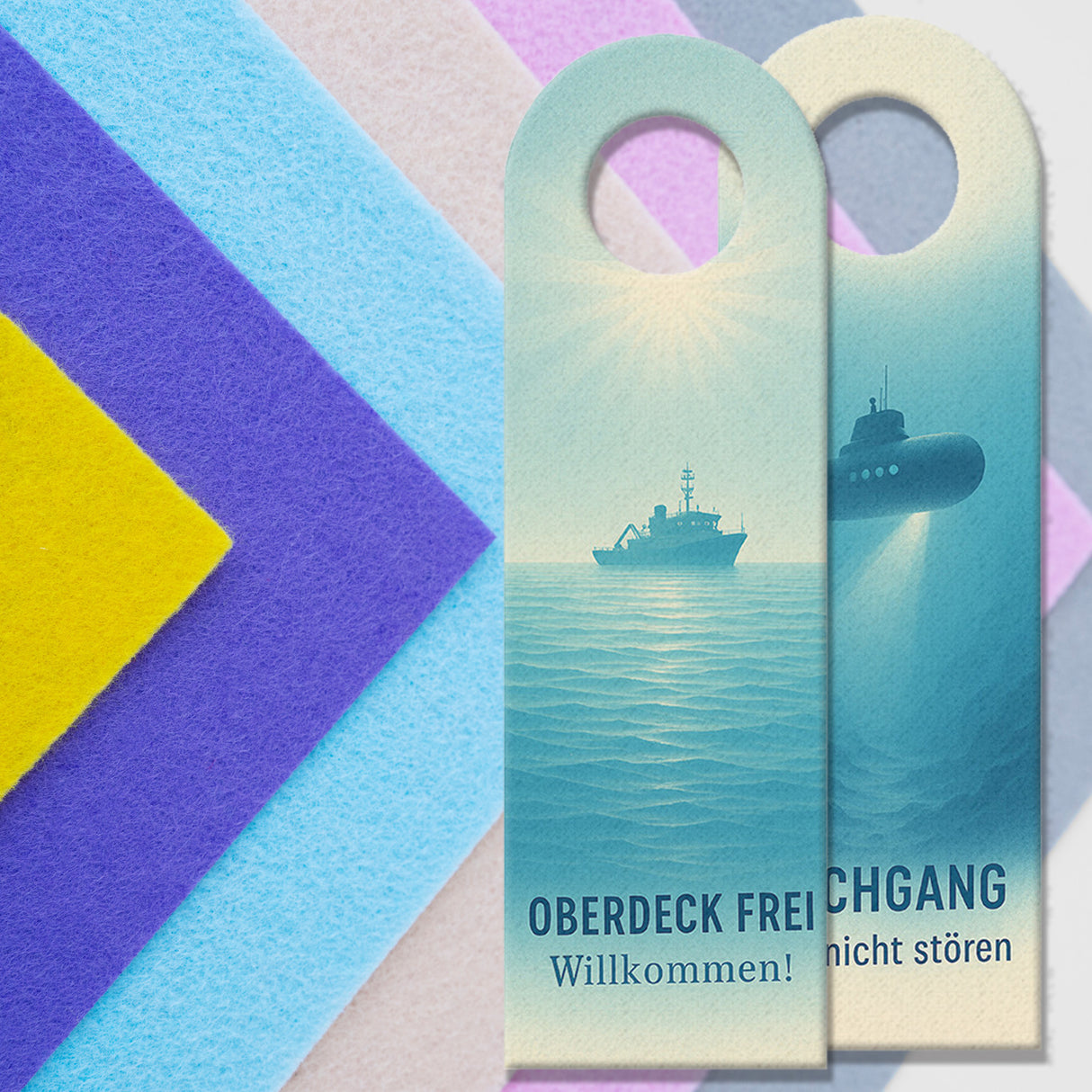 Tauchgang bitte nicht stören Oberdeck frei Willkommen! U-Boot Frachtschiff Türhänger
