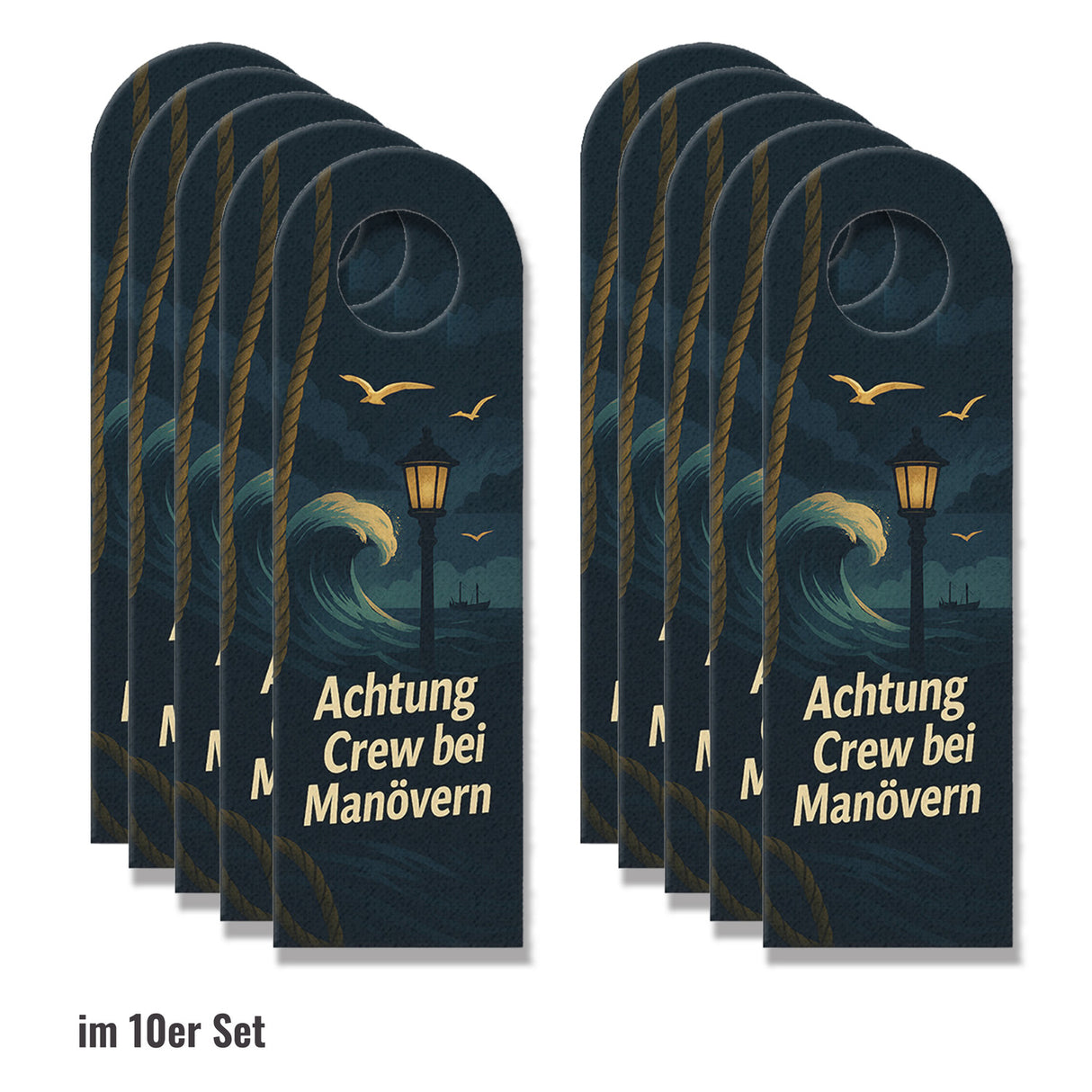 Achtung Crew bei Manövern Breit zum Ablegen Maritimer Türhänger für Segler