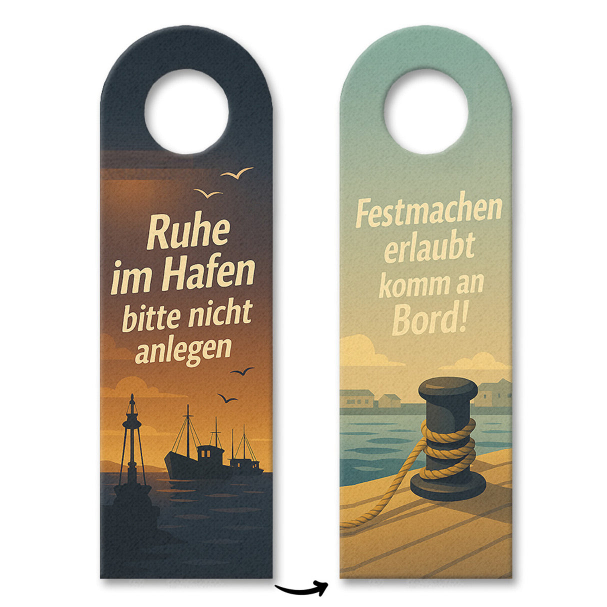 Ruhe im Hafen bitte nicht anlegen komm an Board Türhänger Maritimes Design