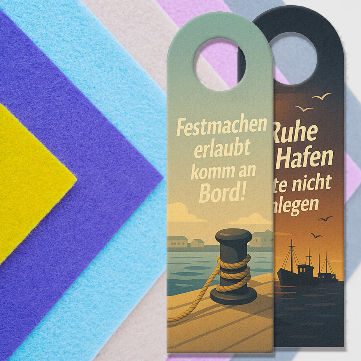 Ruhe im Hafen bitte nicht anlegen komm an Board Türhänger Maritimes Design