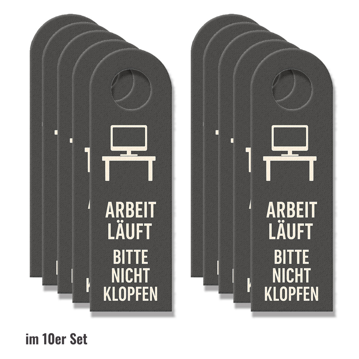 Arbeit läuft Feierabend willkommen Türhänger Computerbildschirm Sofa