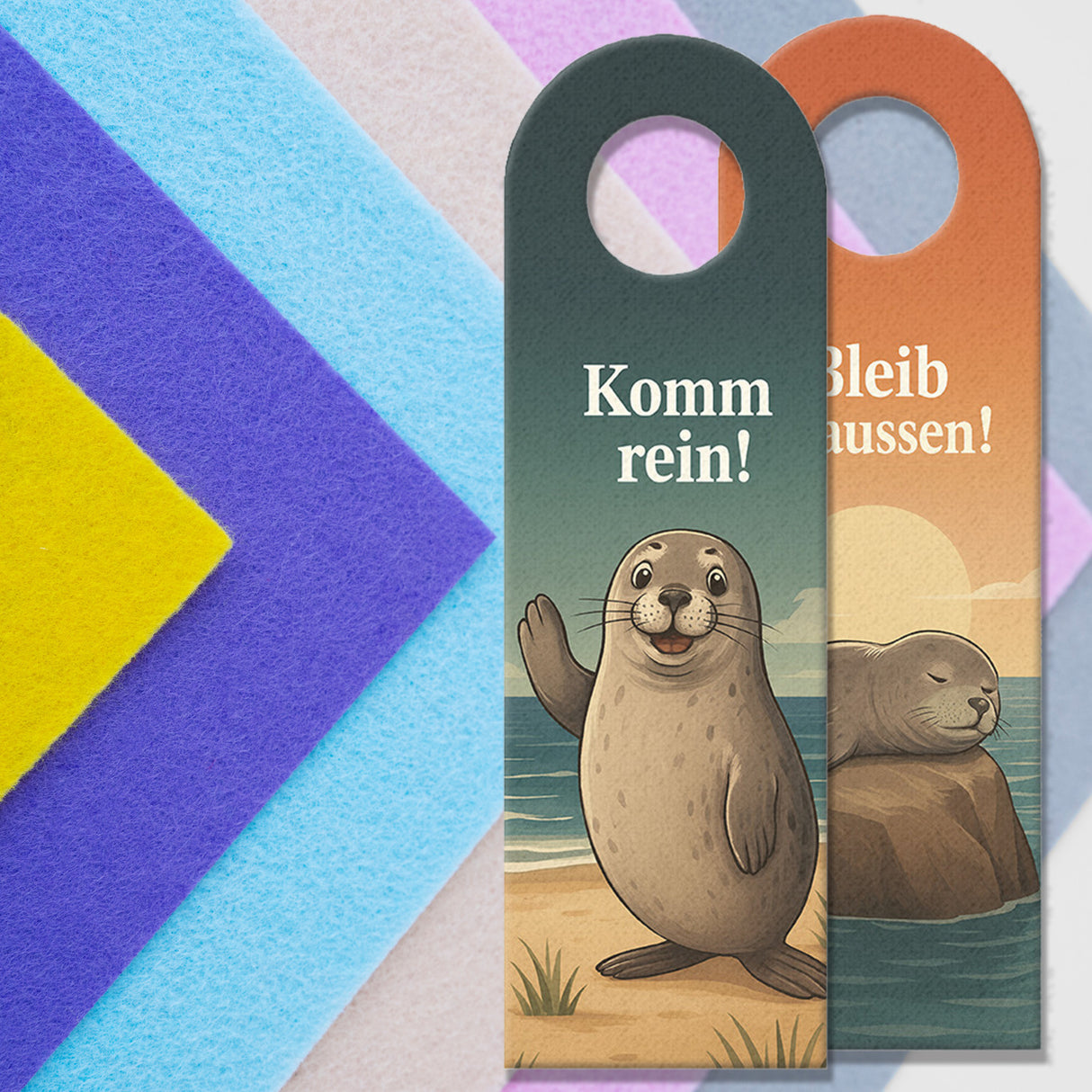 Robbe Komm rein Bleib draußen Türhänger Maritim