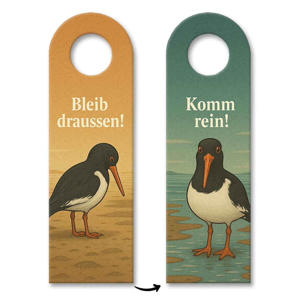 Austernfischer Komm rein Bleib draußen Türhänger Maritim