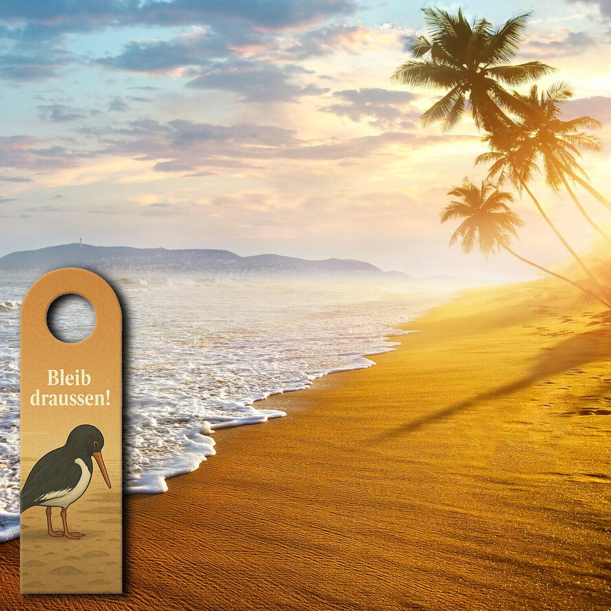 Austernfischer Komm rein Bleib draußen Türhänger Maritim