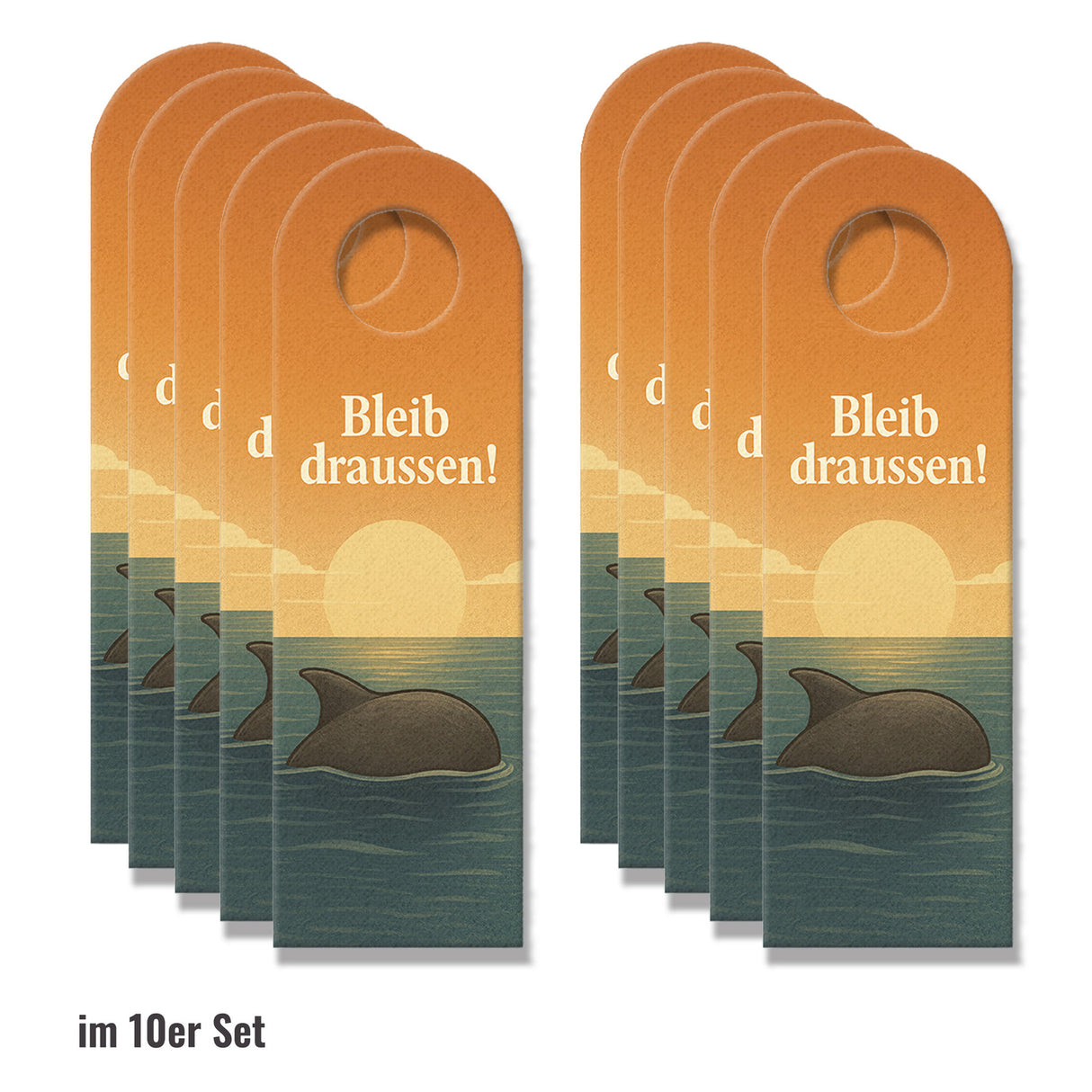 Delphin Komm rein Bleib draußen Türhänger Maritim