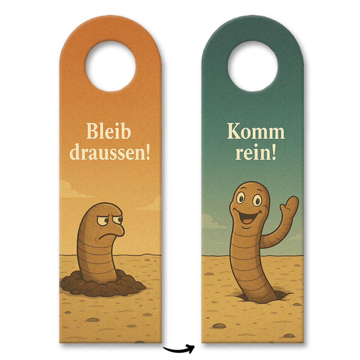 Wattwurm Komm rein Bleib draußen Türhänger Maritim