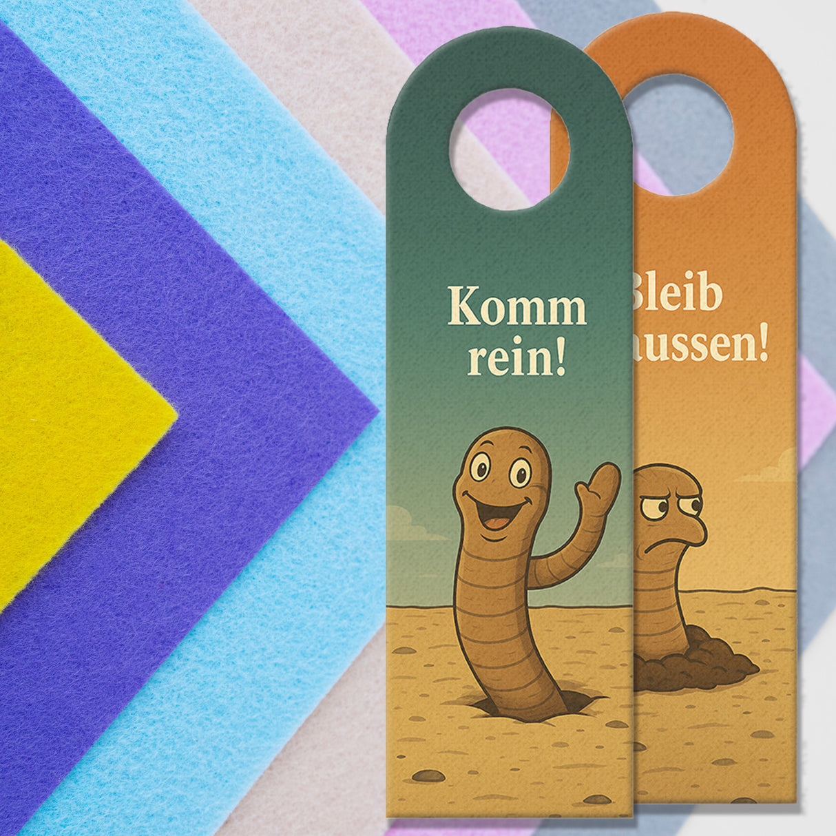 Wattwurm Komm rein Bleib draußen Türhänger Maritim