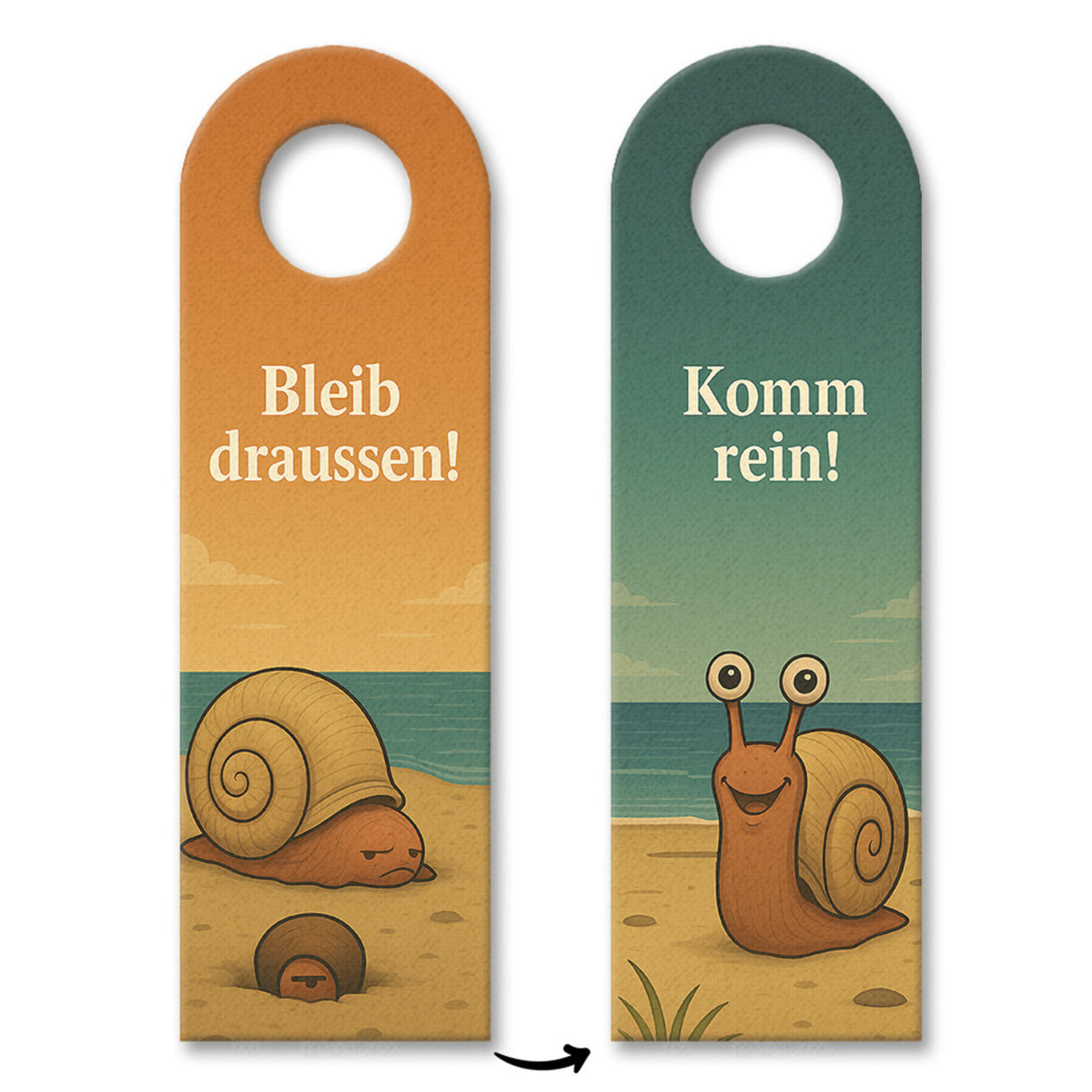 Wattschnecke Komm rein Bleib draußen Türhänger Maritim