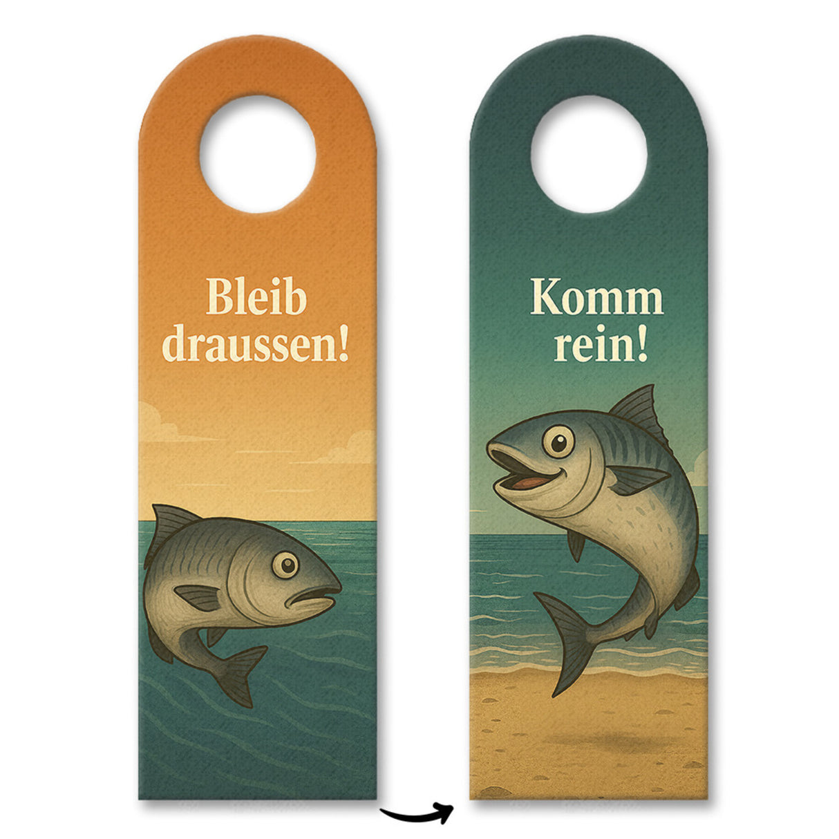 Hering Komm rein Bleib draußen Türhänger Maritim