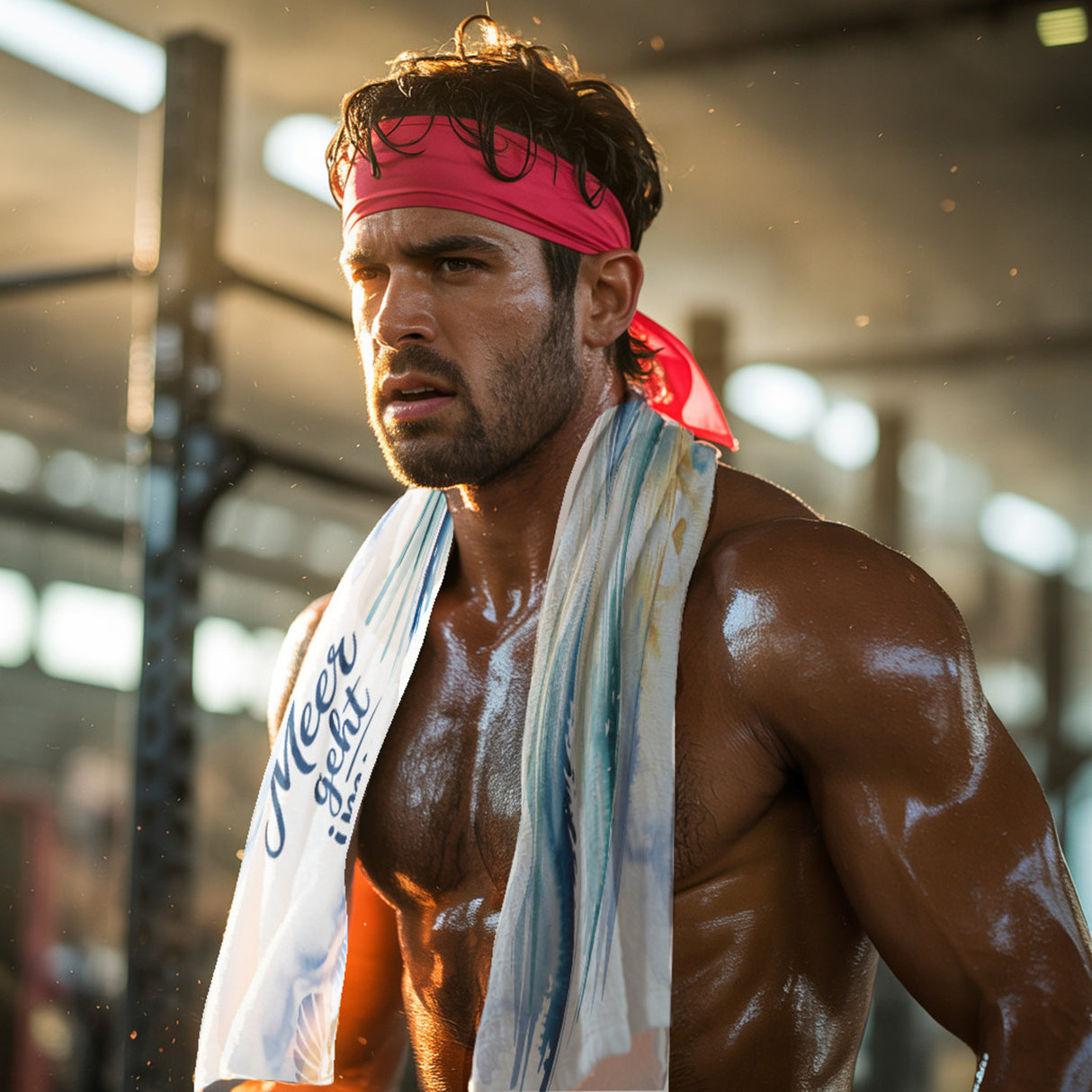 Maritimes Wellenmotiv Eishandtuch - Meer geht immer