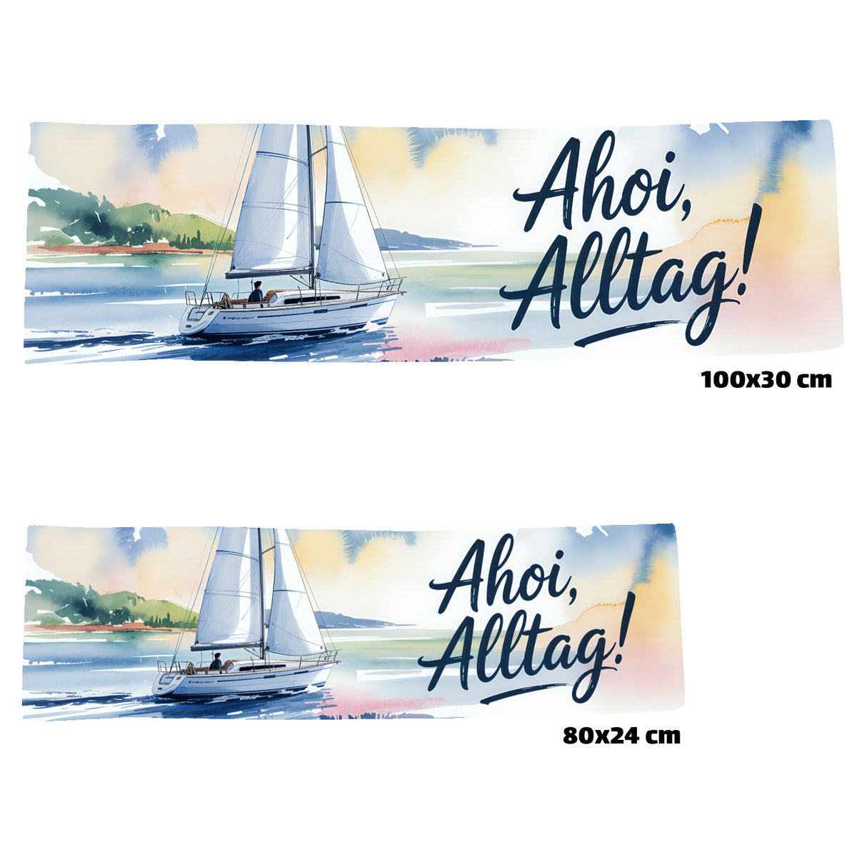 Maritimes Segelboot Eishandtuch - Ahoi, Alltag!