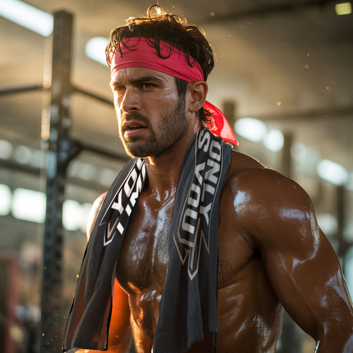 Fitness Eishandtuch mit Motivationsspruch - Your only limit is you