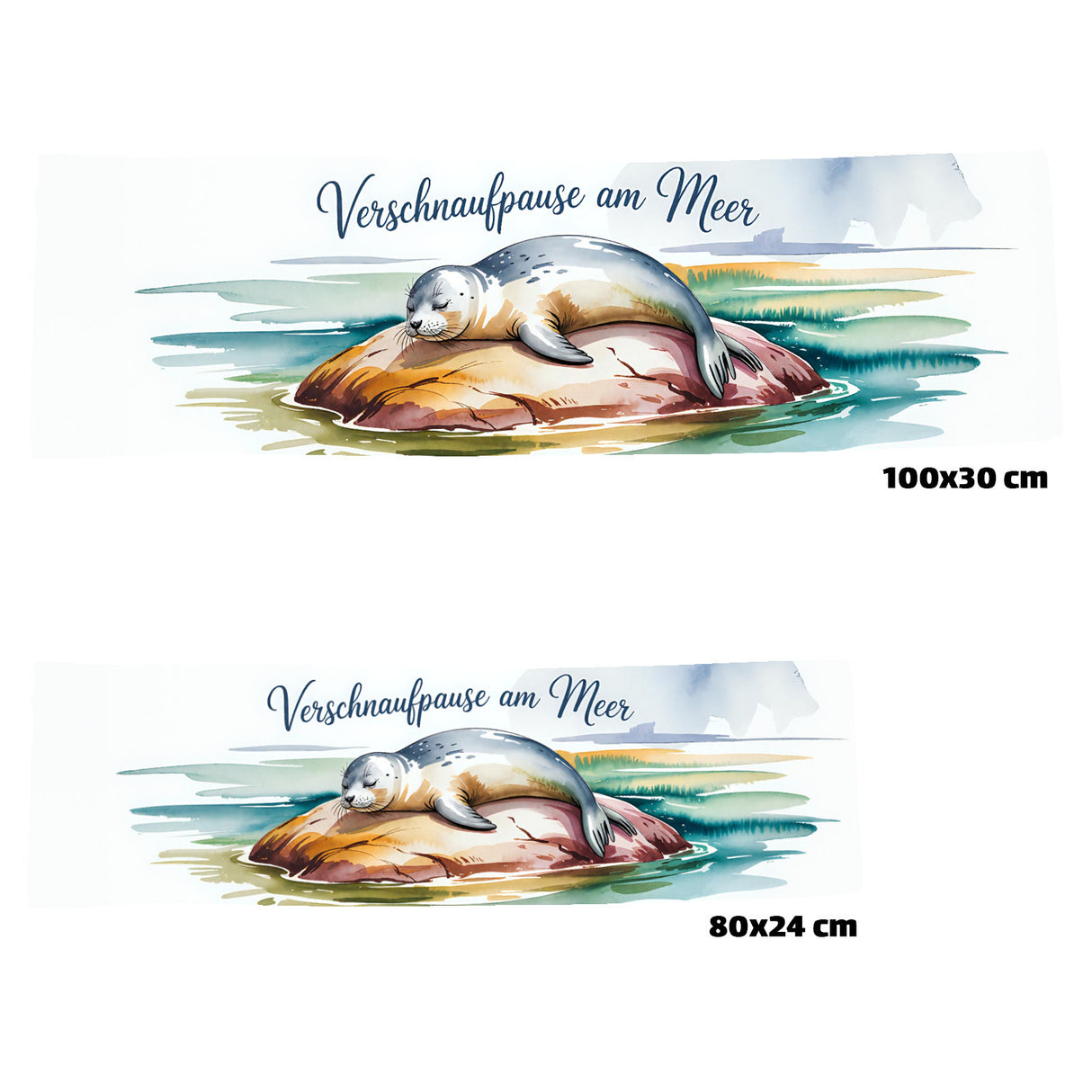 Maritimes Robbe Eishandtuch - Verschnaufpause am Meer