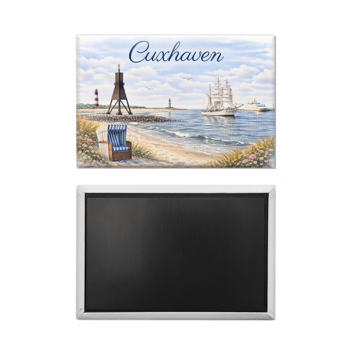 Cuxhaven Strandkorb Segelschiff Souvenir Souvenir Magnet