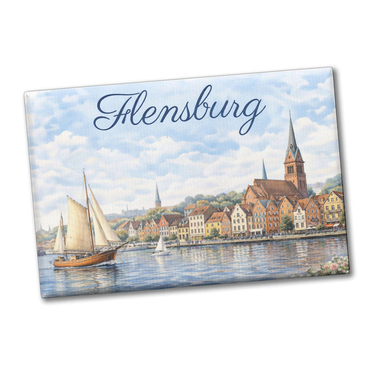 Hafenstadt Flensburg Souvenir Magnet für Küstenliebhaber