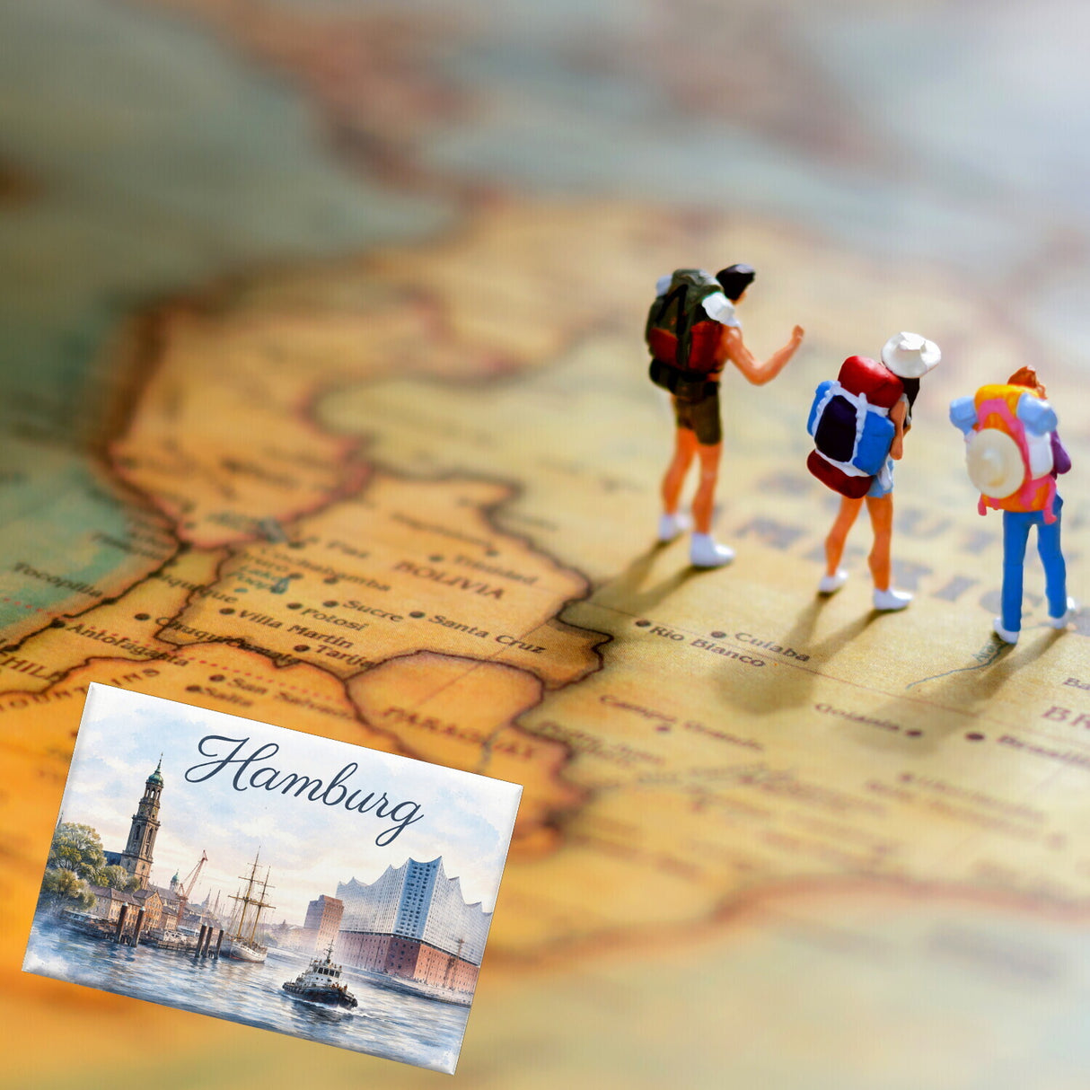 Hamburg Skyline Souvenir Magnet Souvenir Elbphilharmonie Ansicht