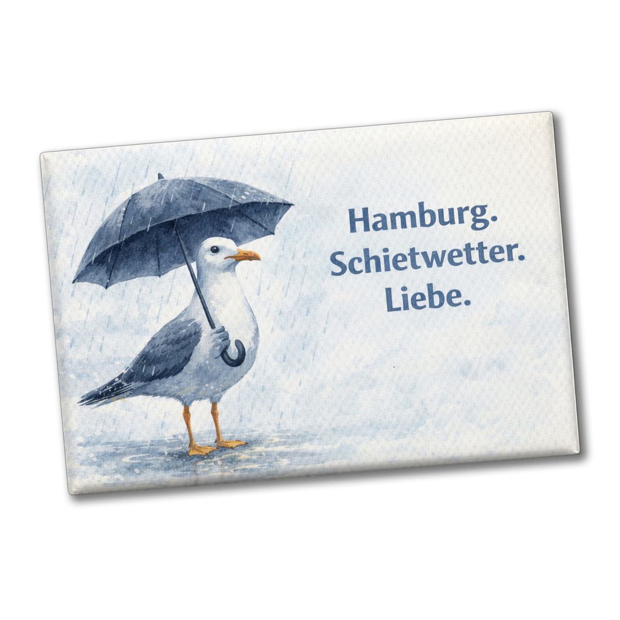Möwe Hamburg Schietwetter Souvenir Magnet Norddeutschland