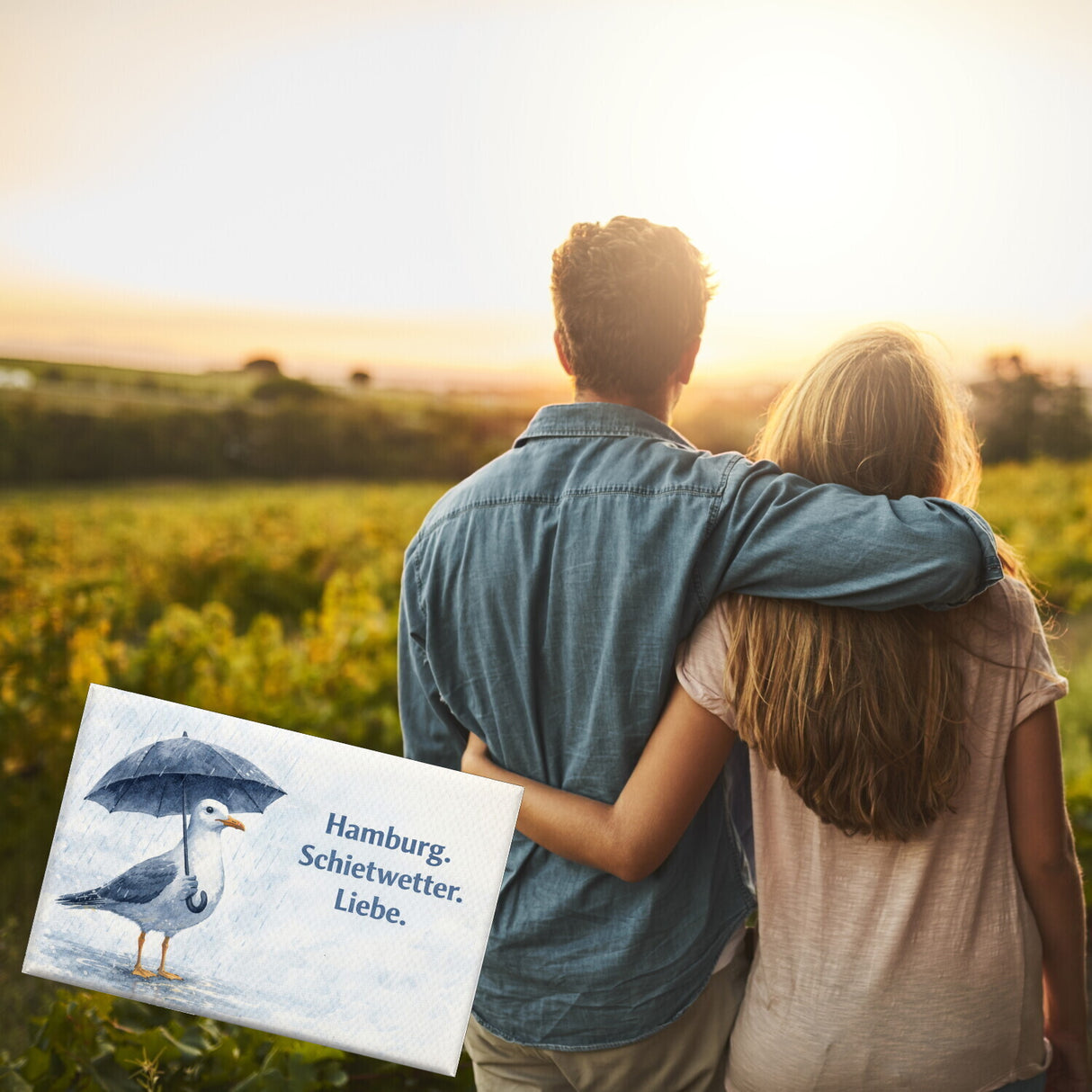 Möwe Hamburg Schietwetter Souvenir Magnet Norddeutschland