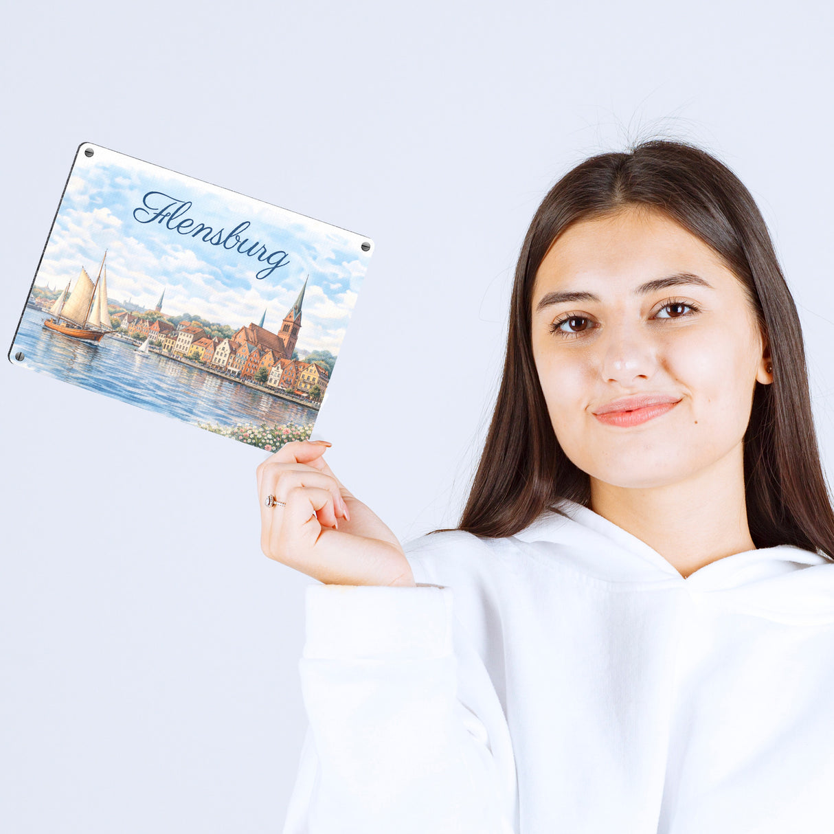 Hafenstadt Flensburg Metallschild in 15x20 cm für Küstenliebhaber