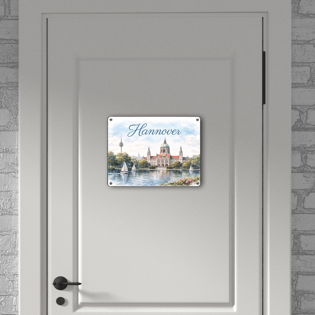 Hannover Kathedrale Segelboote Metallschild in 15x20 cm