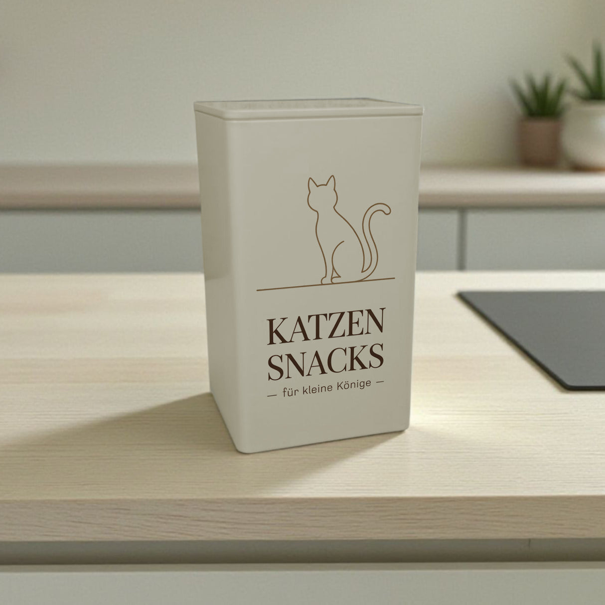 Katzensnacks Für kleine Könige Leckerli Dose 900ml Katzensilhouette
