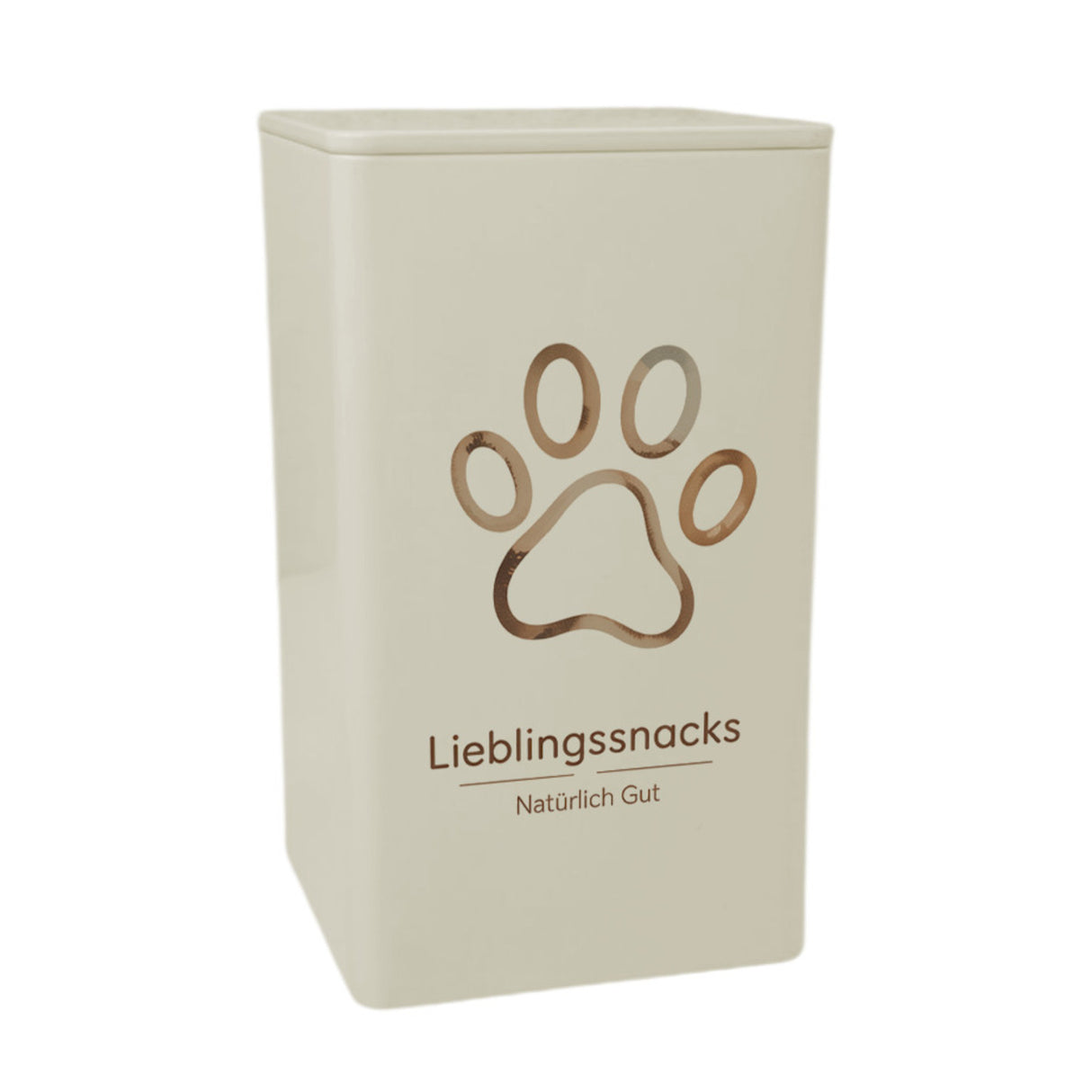 Lieblingssnacks natürlich gut - Pfotenabdruck Dose 900ml für Haustiere
