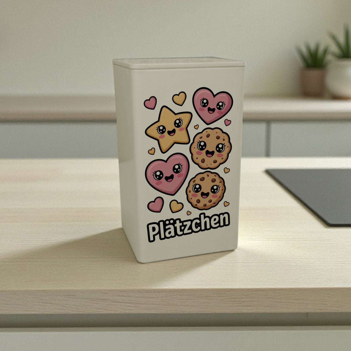 Kawaii Cartoon Kekse Dose 900ml mit Plätzchen Spruch