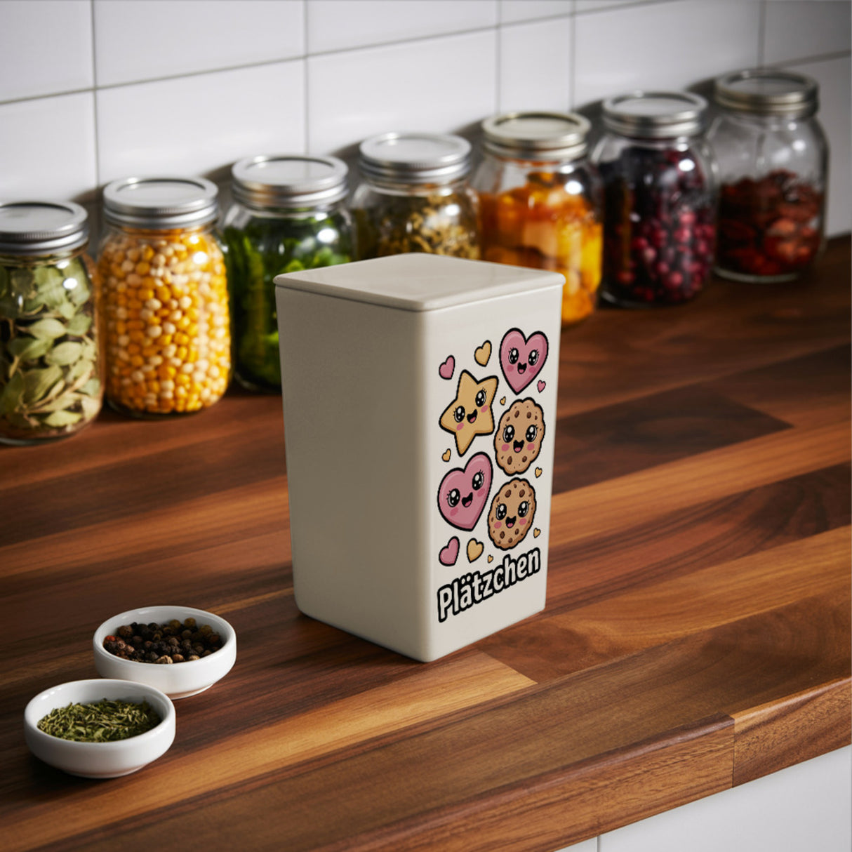 Kawaii Cartoon Kekse Dose 900ml mit Plätzchen Spruch
