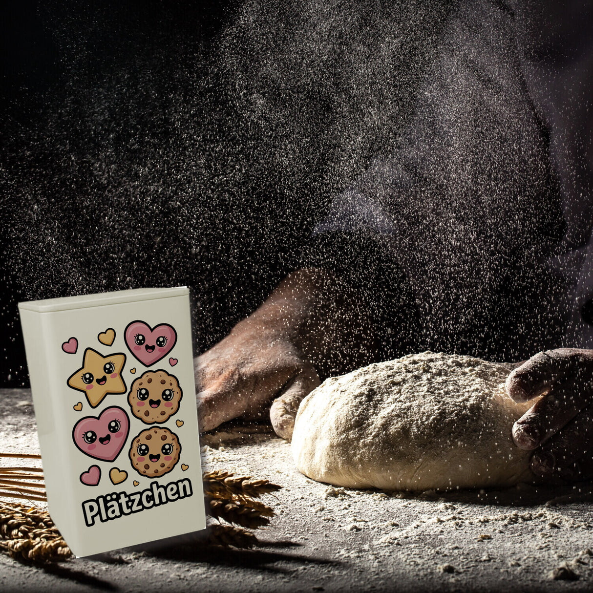 Kawaii Cartoon Kekse Dose 900ml mit Plätzchen Spruch