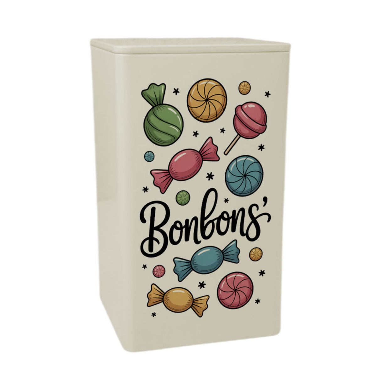 Bunte Bonbons und Lutscher Dose 900ml Süßigkeitenaufbewahrung