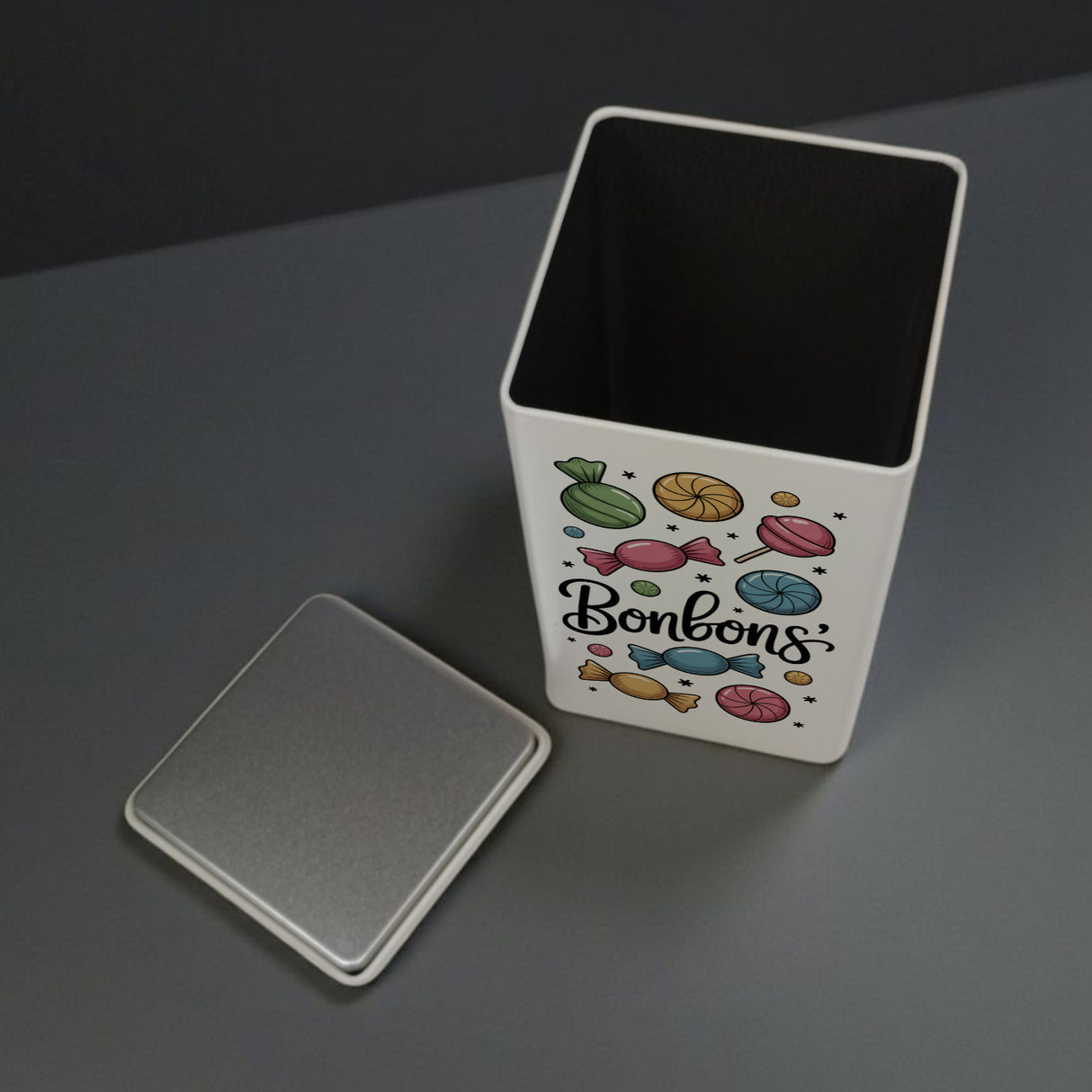 Bunte Bonbons und Lutscher Dose 900ml Süßigkeitenaufbewahrung