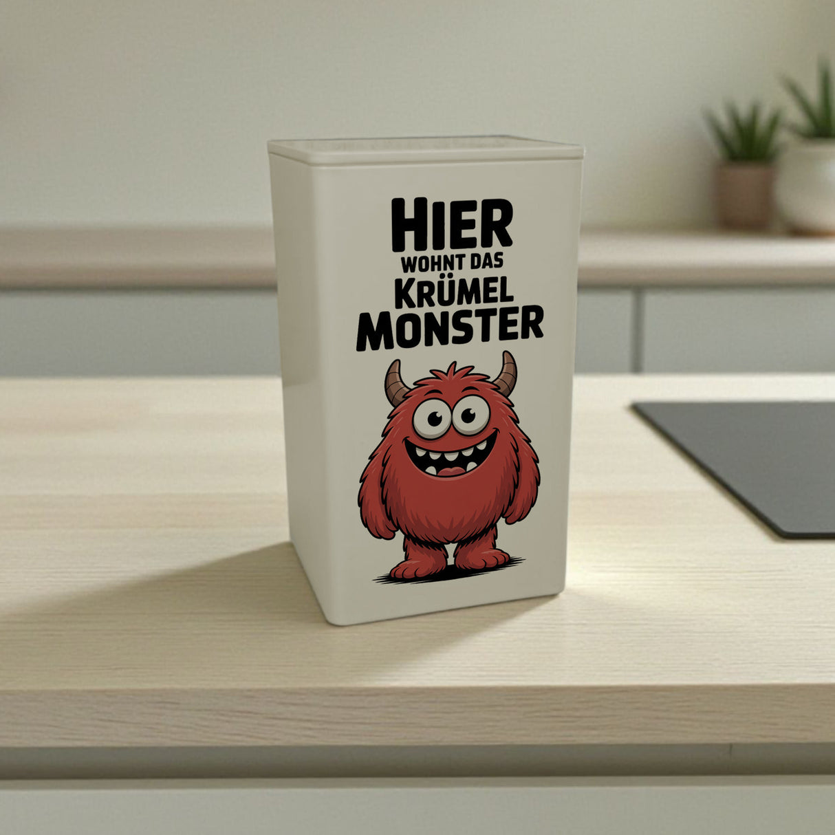 Rotes pelziges Monster - Hier wohnt das Krümelmonster Dose 900ml