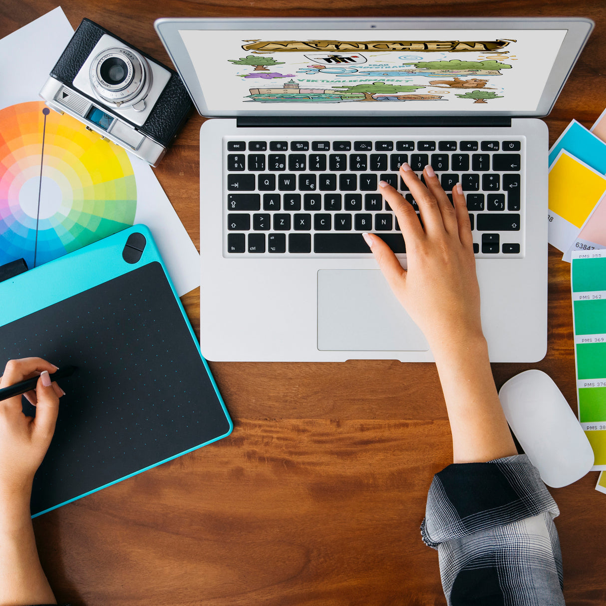 München Pop Art Souvenir Souvenir Magnet - Viktualienmarkt