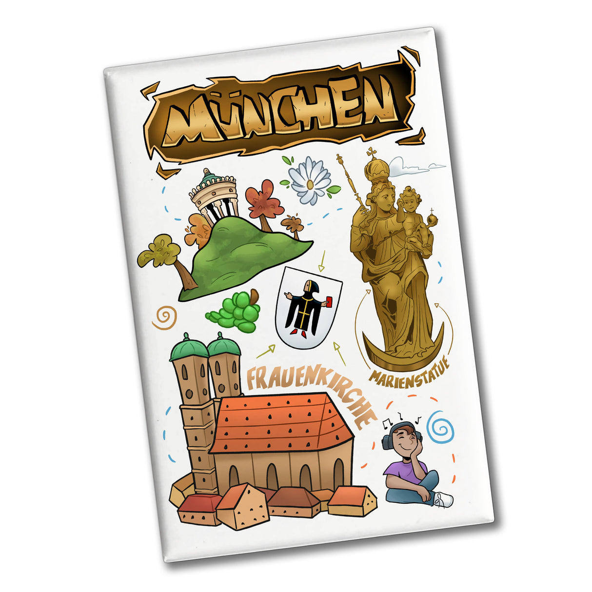 München Pop Art Souvenir Souvenir Magnet - Wahrzeichen