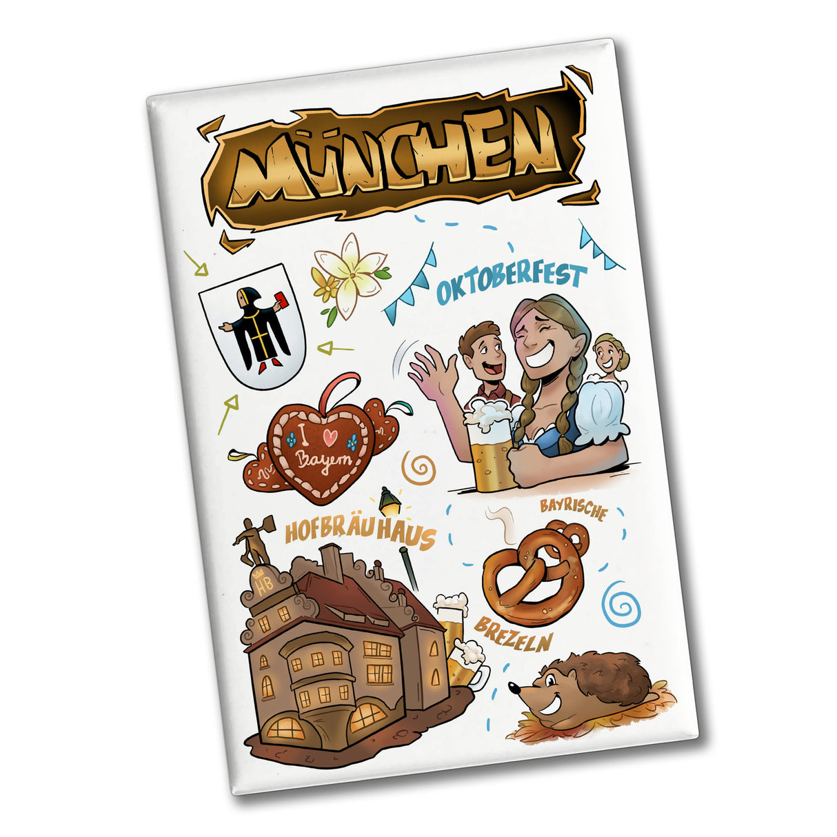 München Pop Art Comic Souvenir Souvenir Magnet - Feste