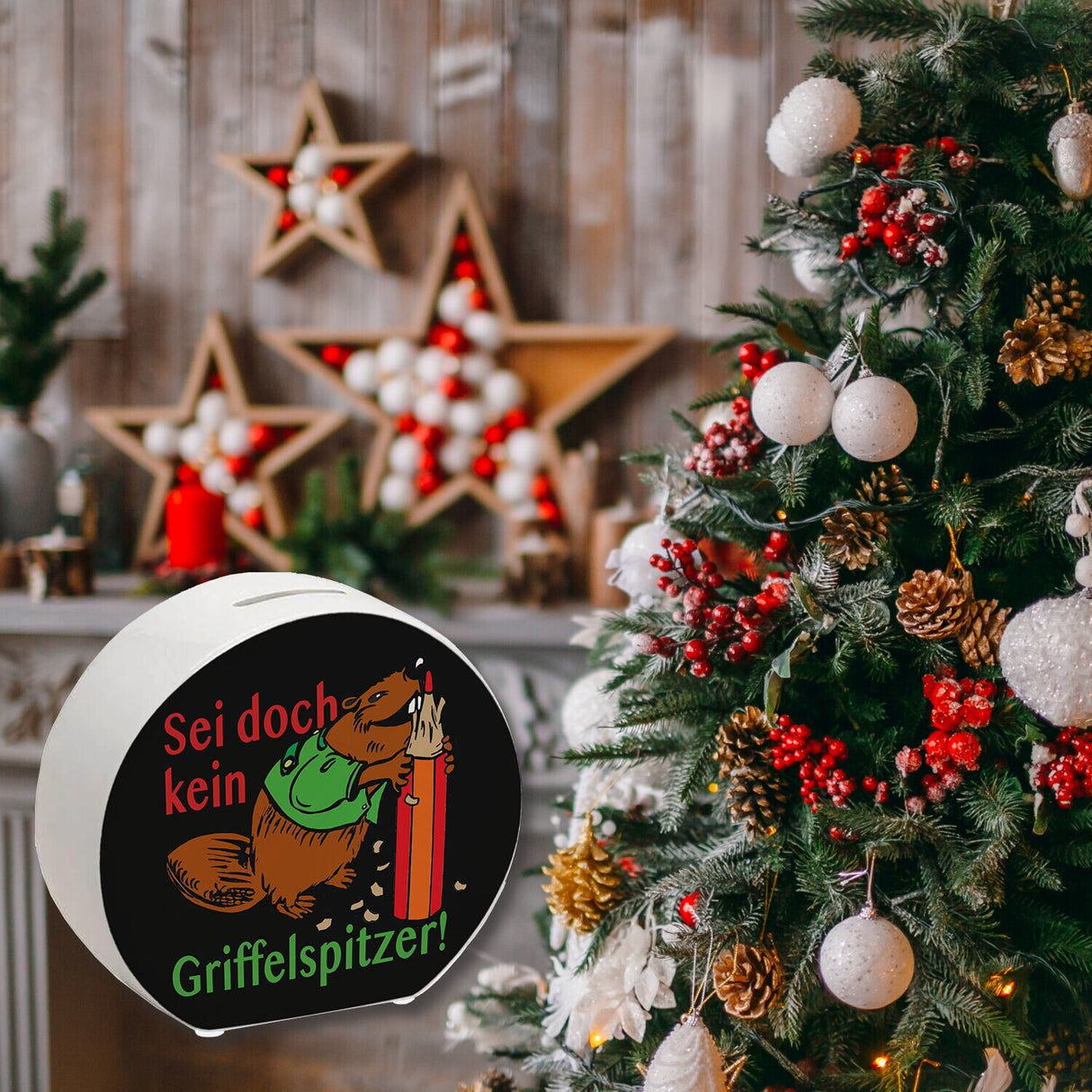 Biber Spardose mit Spruch: Sei doch kein Griffelspitzer!