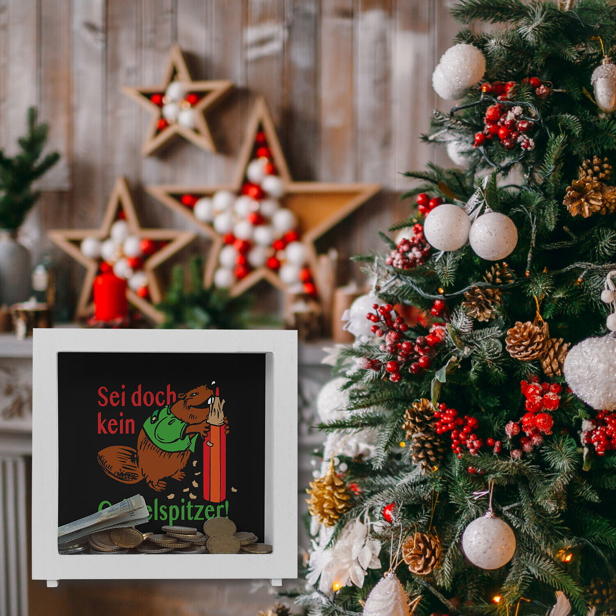 Biber Spardose mit Spruch: Sei doch kein Griffelspitzer!