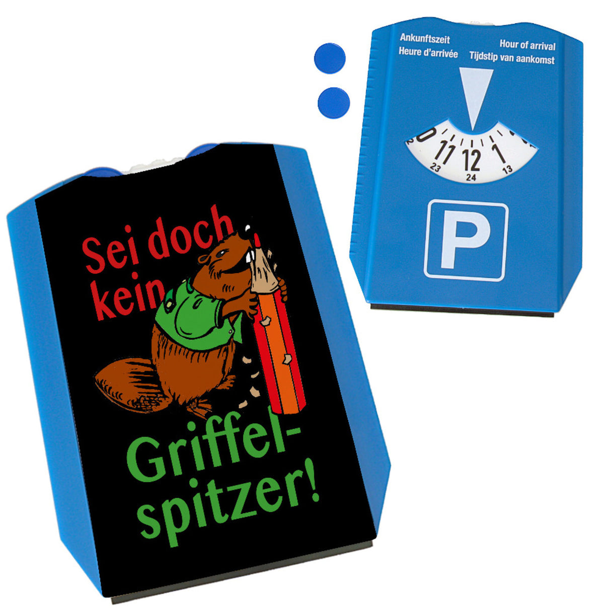 Biber Parkscheibe mit Spruch: Sei kein Griffelspitzer