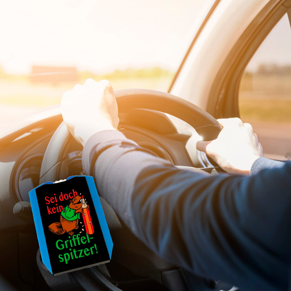 Biber Parkscheibe mit Spruch: Sei kein Griffelspitzer