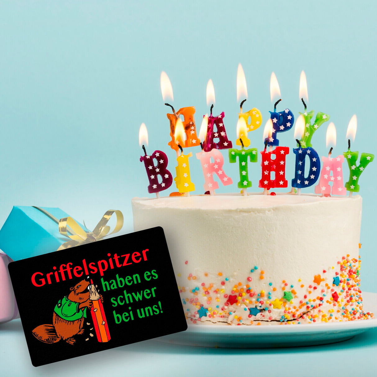 Biber Fußmatte in 35x50 cm ohne Rand mit Spruch: Griffelspitzer haben es schwer bei uns!