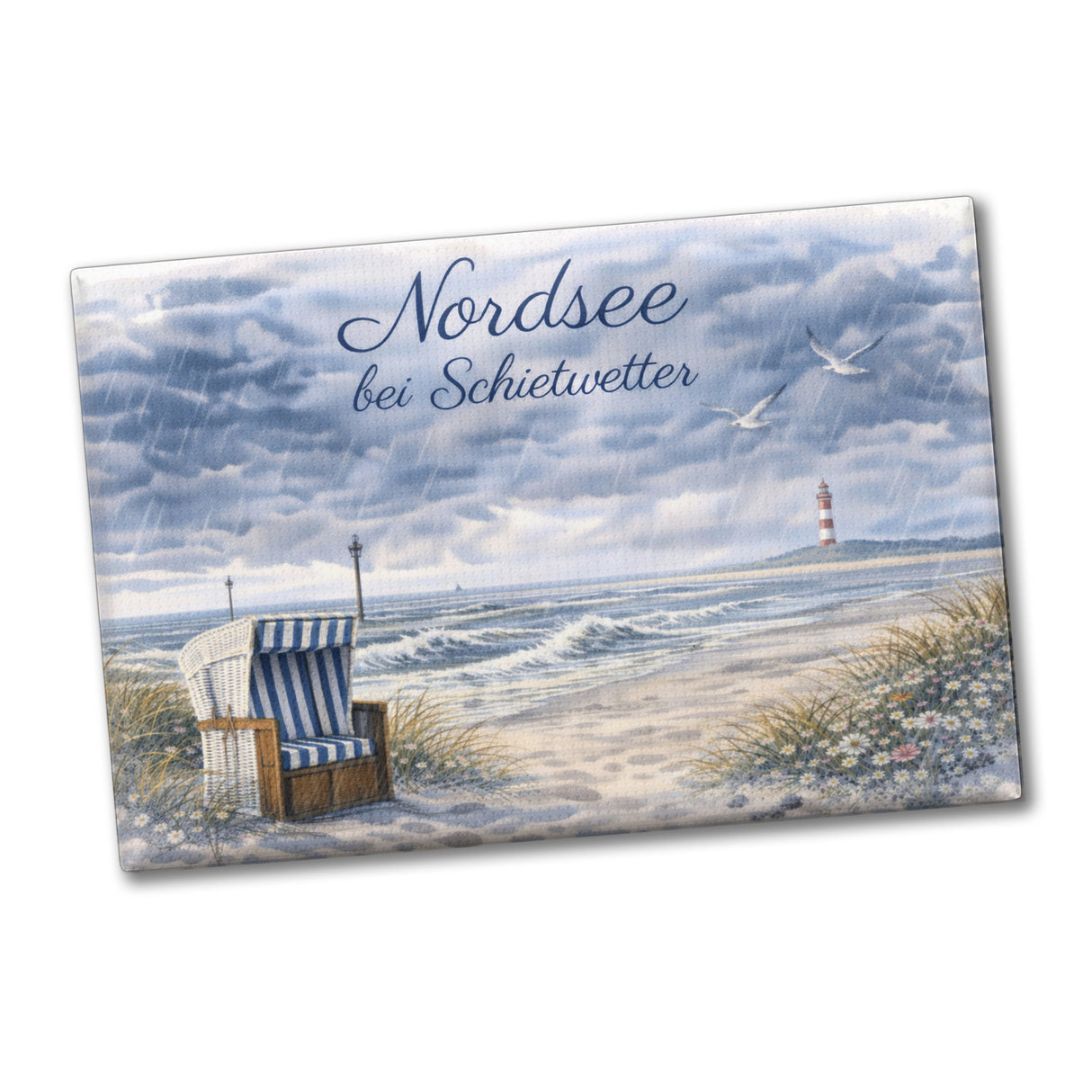 Küstenszene Nordsee bei Schietwetter Souvenir Souvenir Magnet