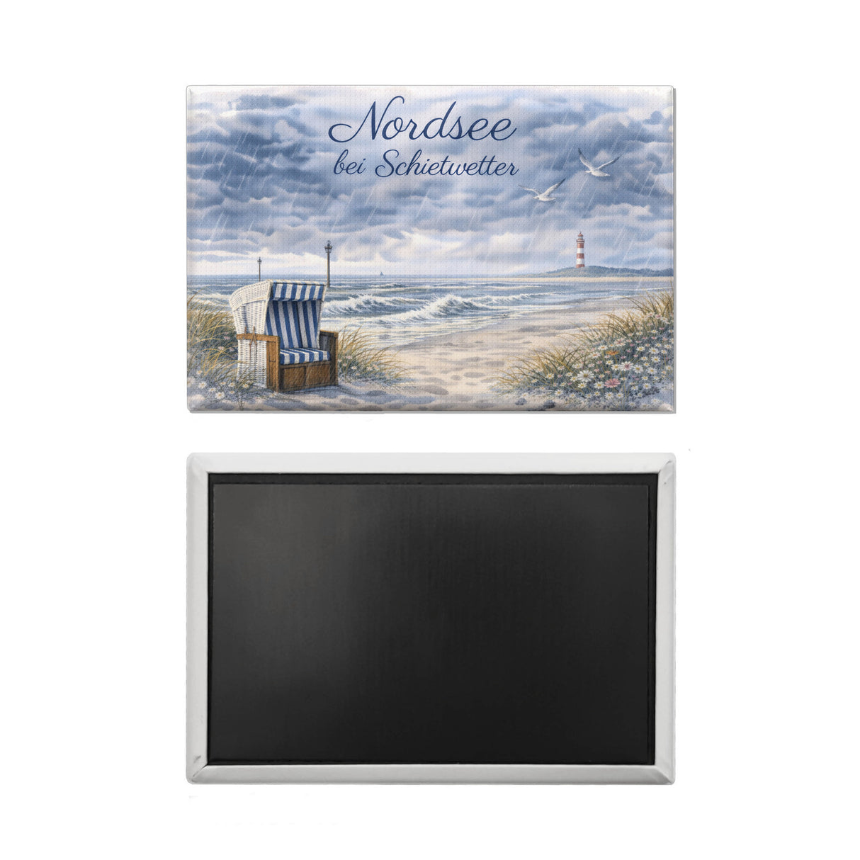 Küstenszene Nordsee bei Schietwetter Souvenir Souvenir Magnet