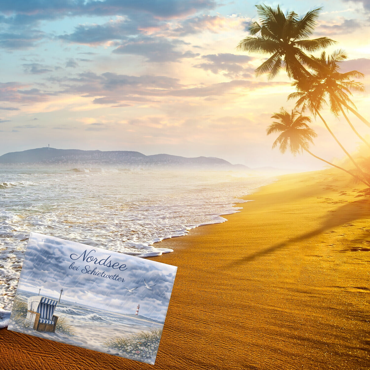 Küstenszene Nordsee bei Schietwetter Souvenir Souvenir Magnet