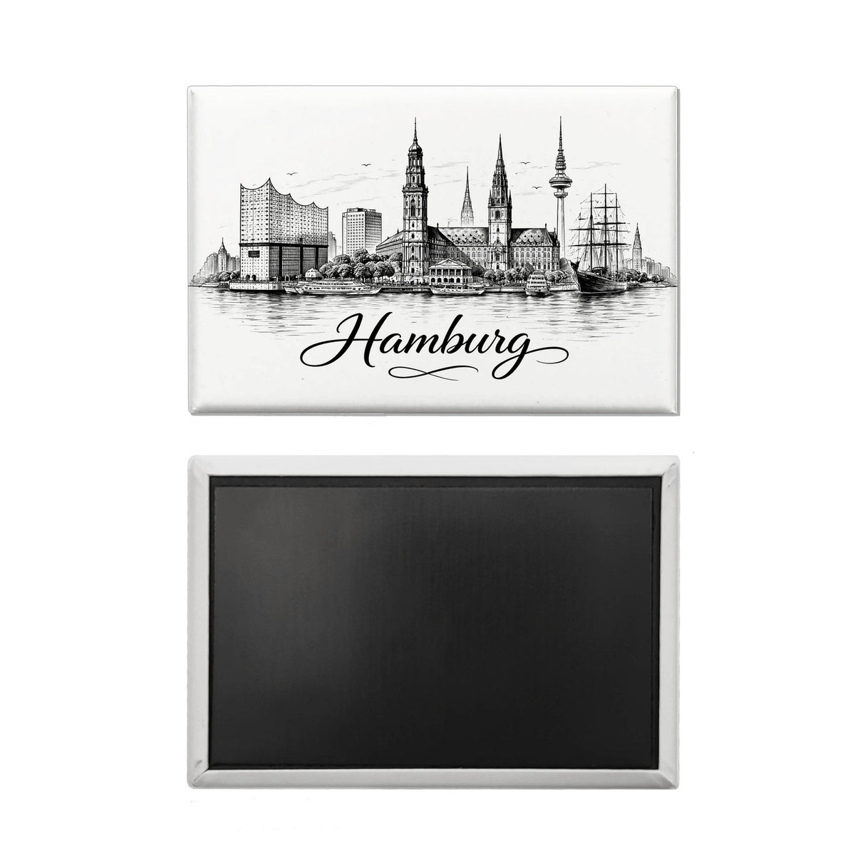 Skyline Hamburg Stadtsilhouette Souvenir Souvenir Magnet