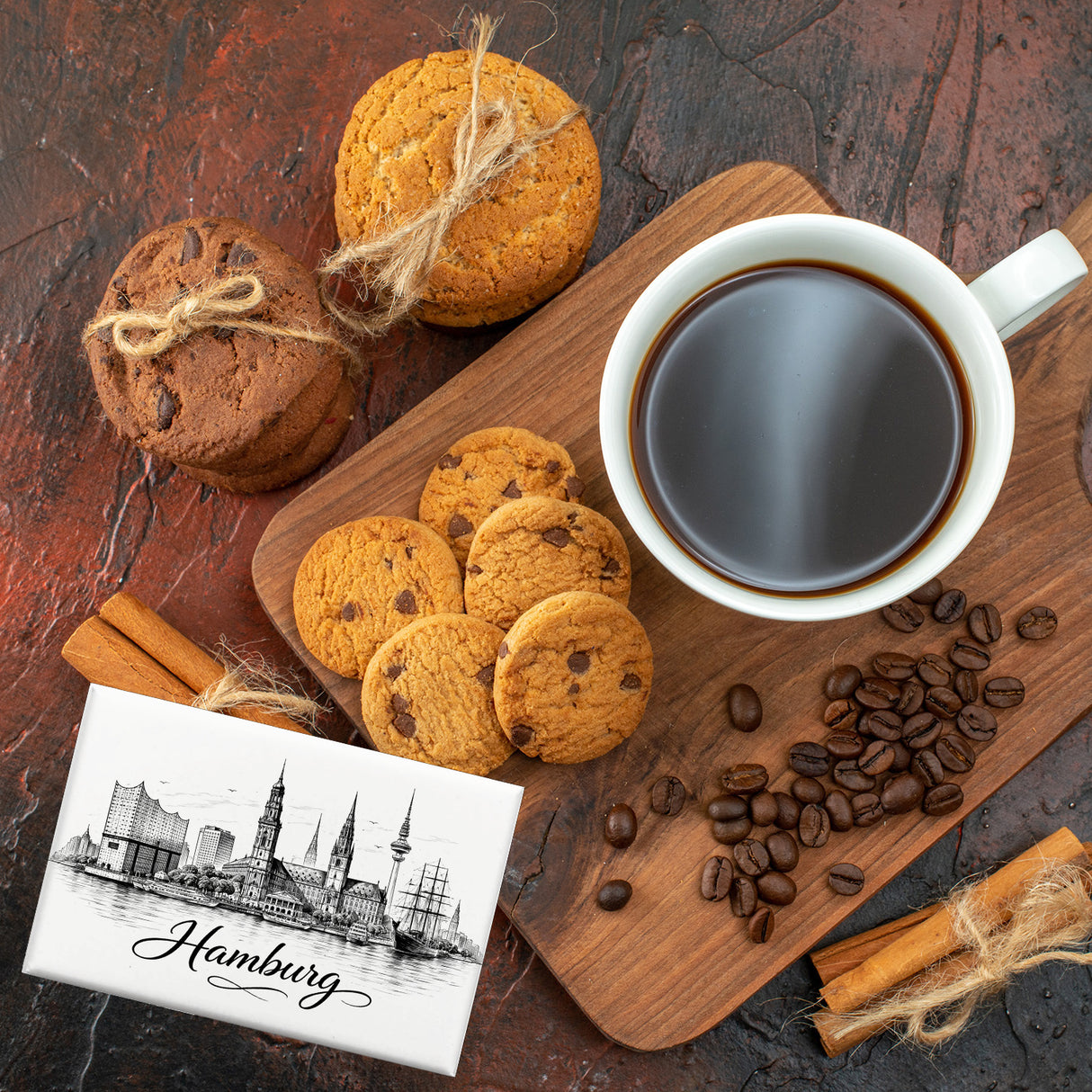 Skyline Hamburg Stadtsilhouette Souvenir Souvenir Magnet