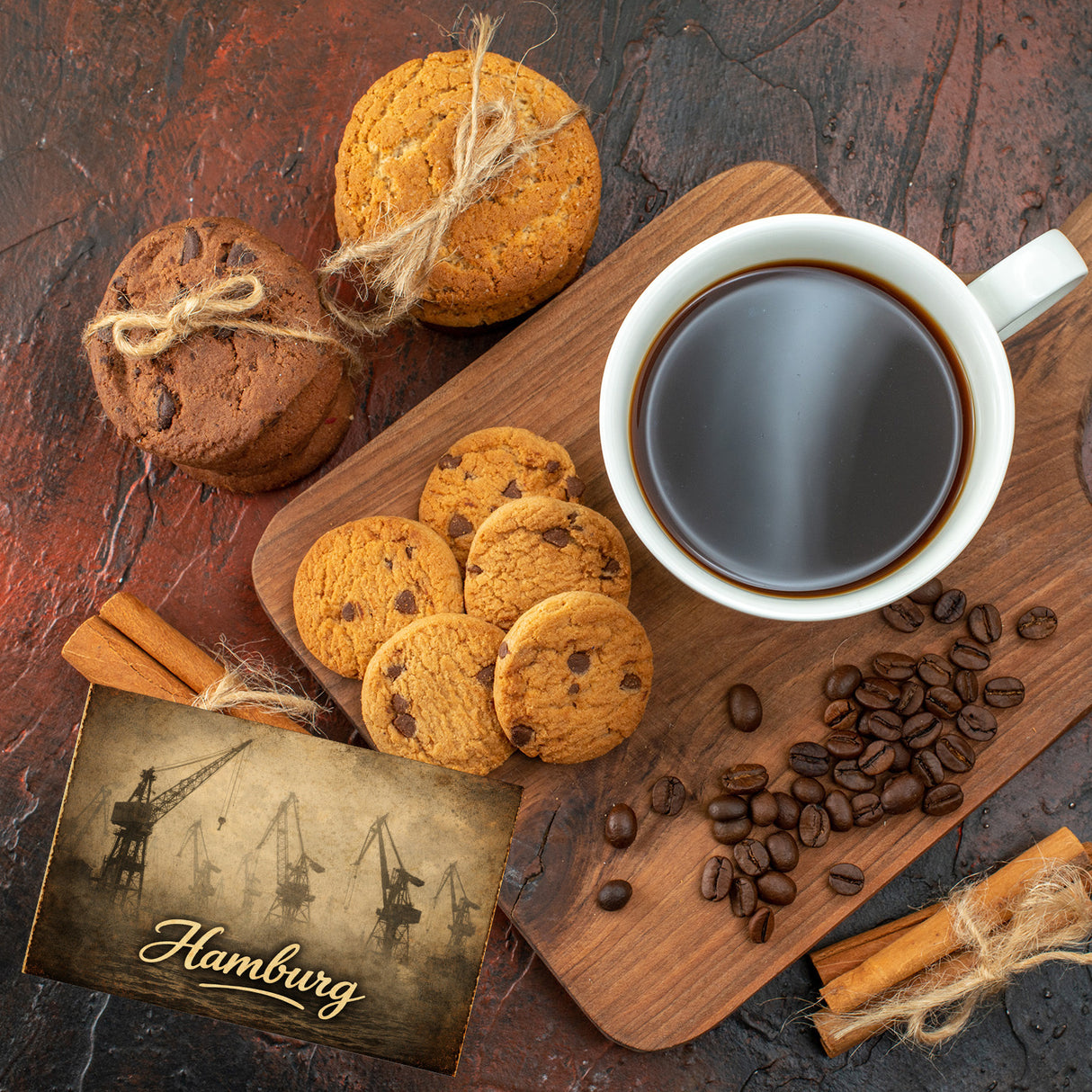 Hamburgs Kräne im Nebel Hamburg Souvenir Souvenir Magnet Vintage