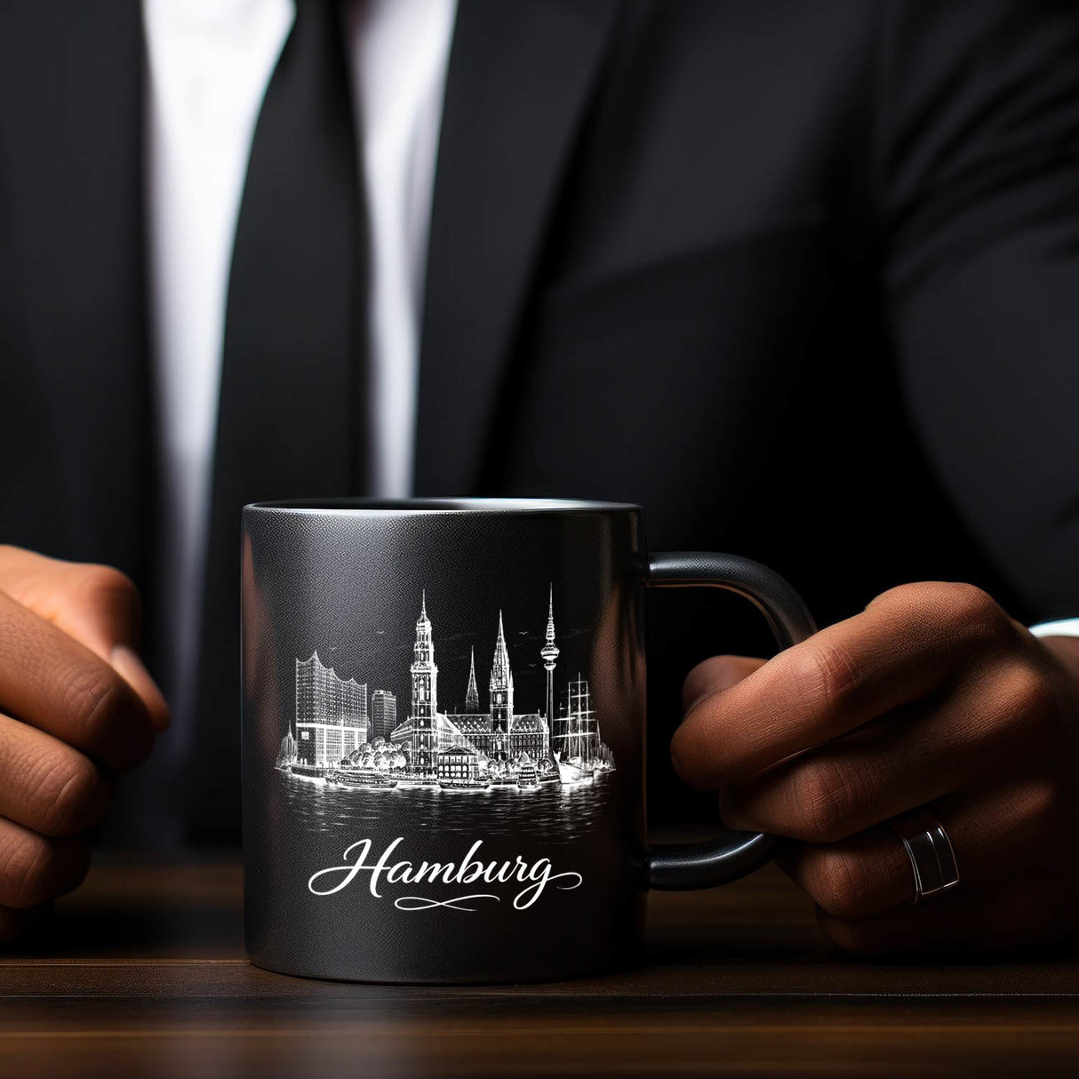 Hamburg Skyline Tasse mit Elbphilharmonie und Michel
