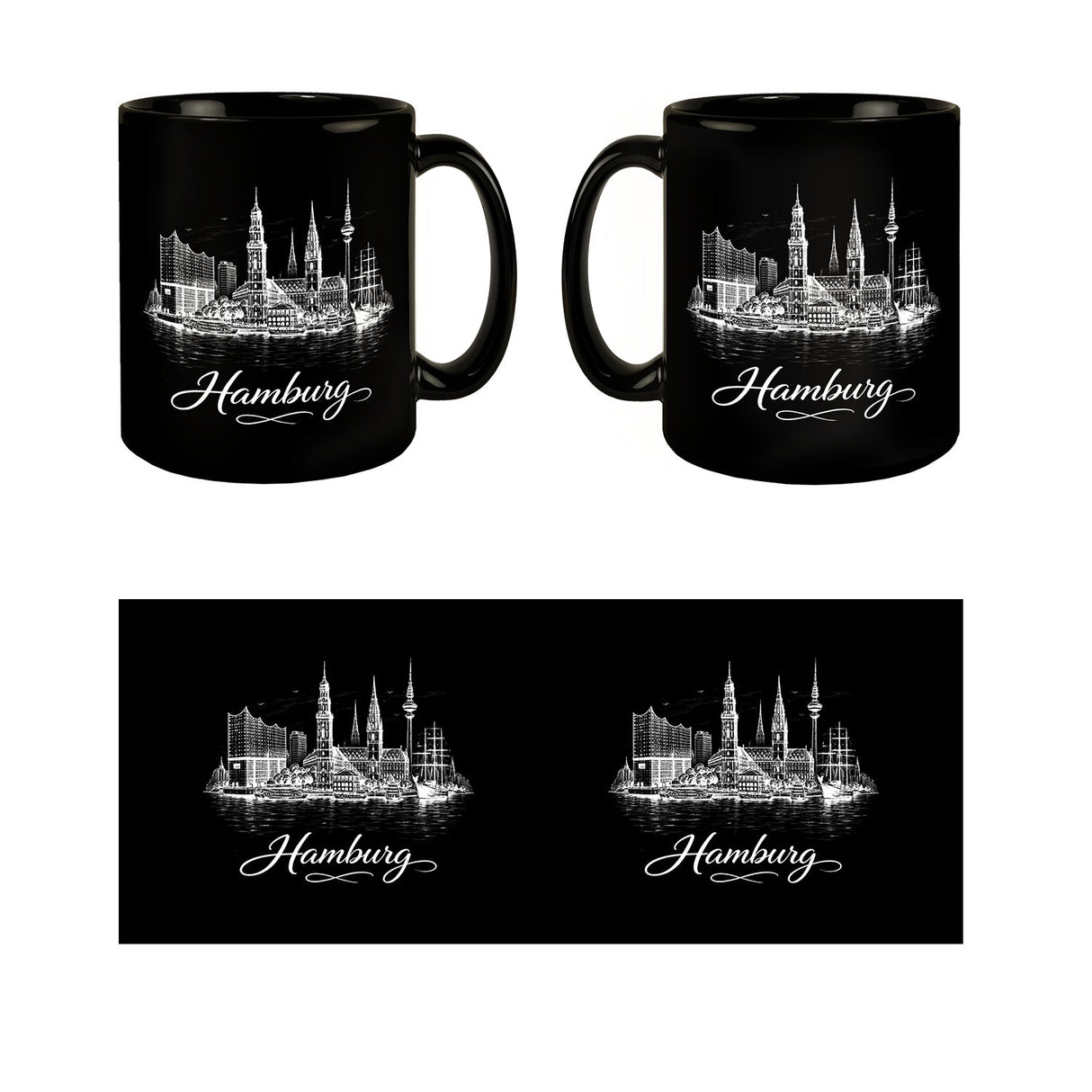 Hamburg Skyline Tasse mit Elbphilharmonie und Michel