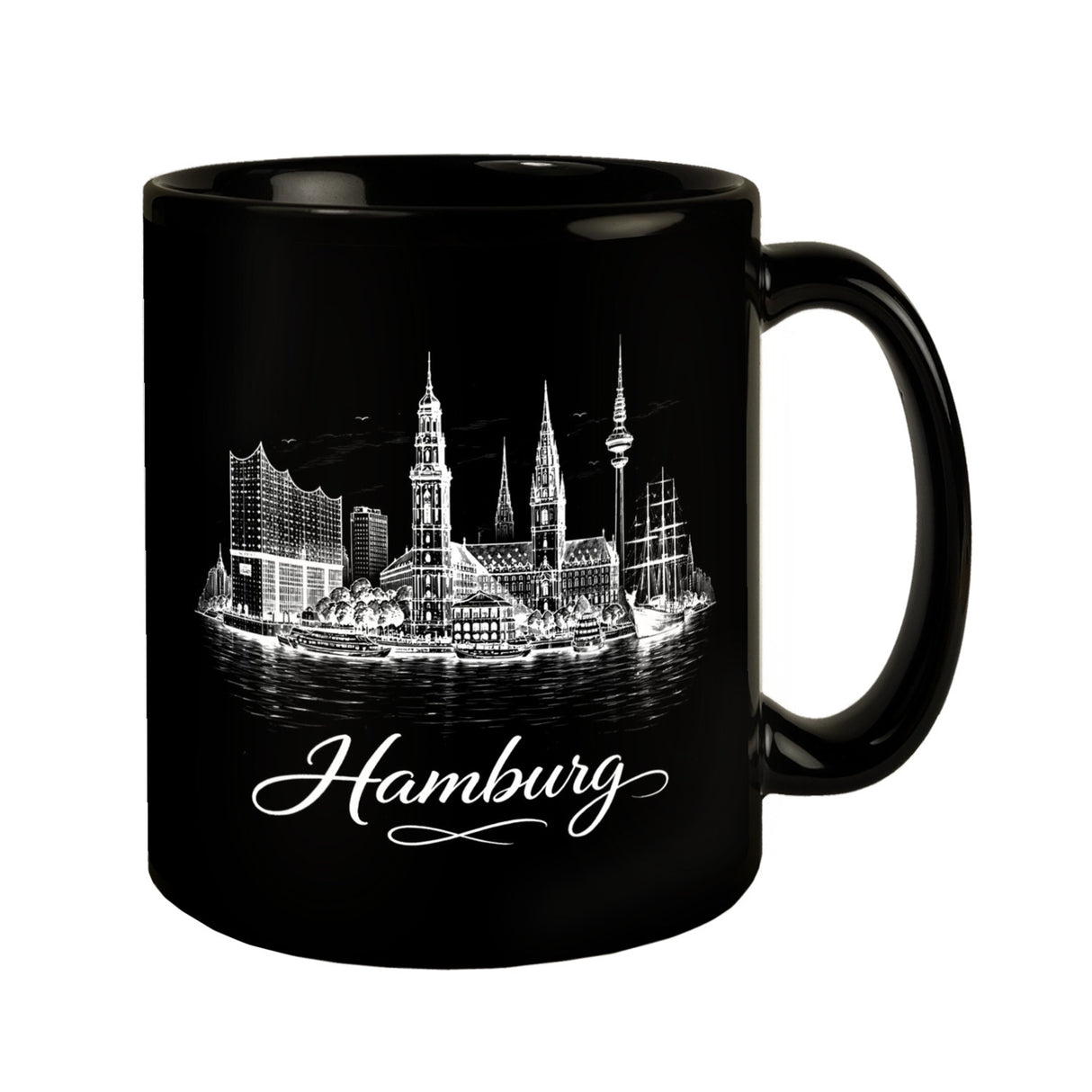 Hamburg Skyline Tasse mit Elbphilharmonie und Michel