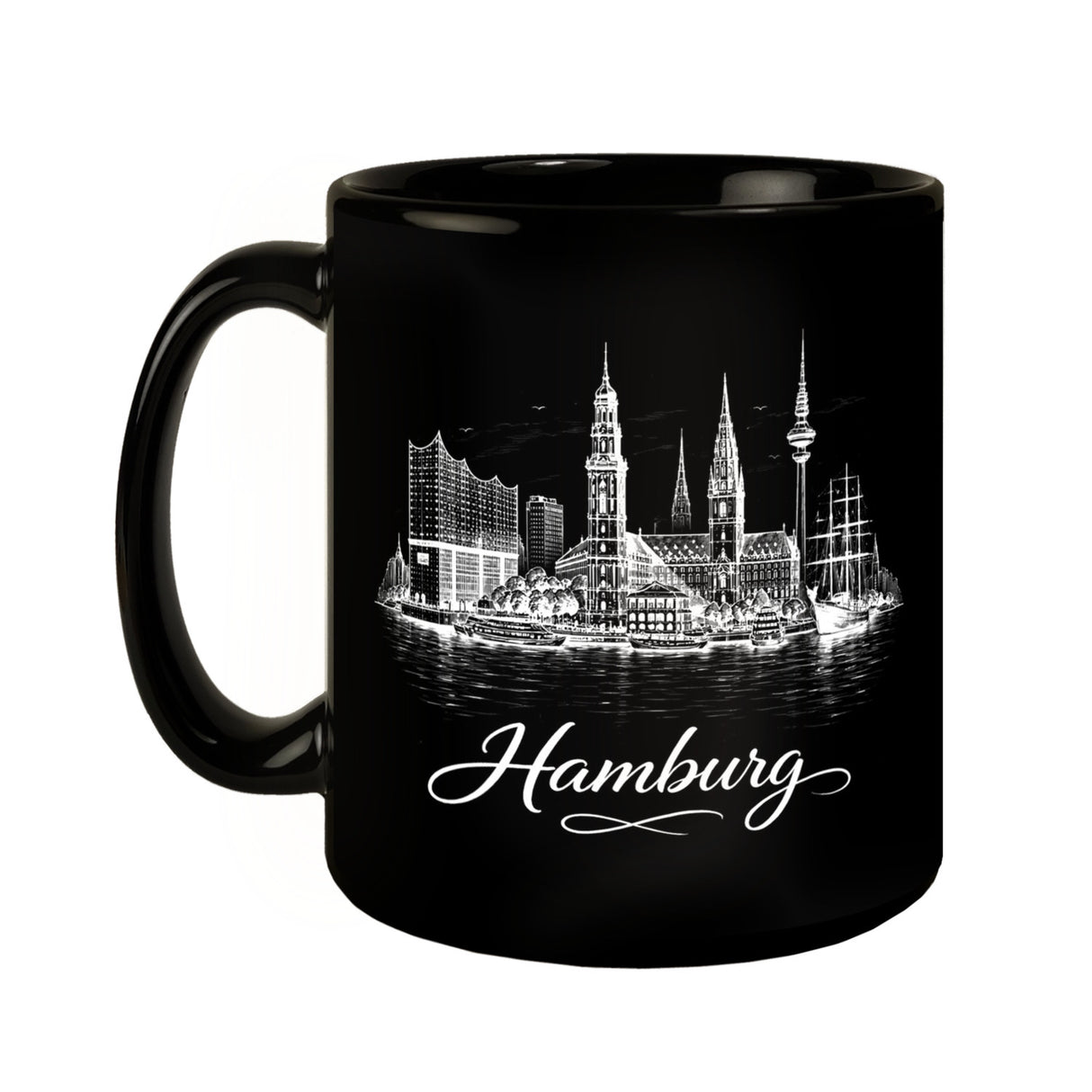 Hamburg Skyline Tasse mit Elbphilharmonie und Michel